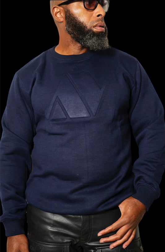 Embossed sweater (navy blue)