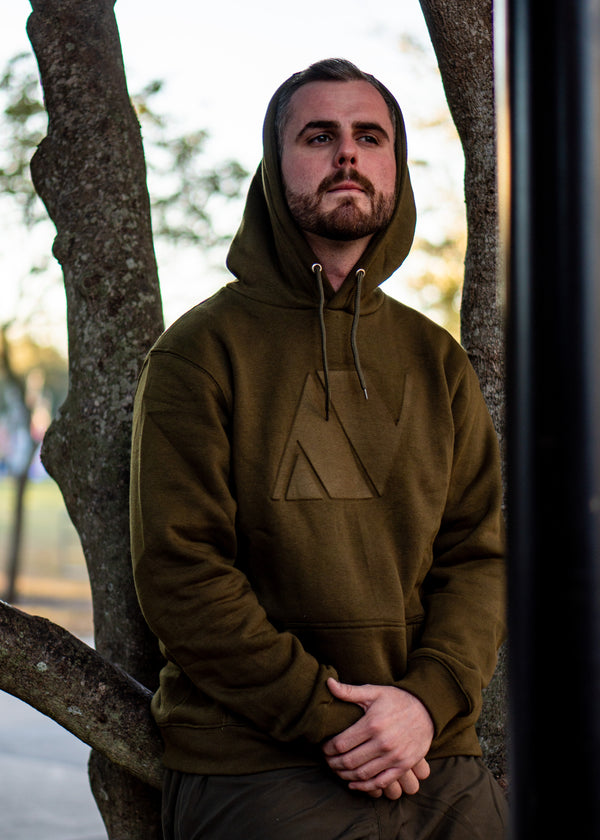 Embossed Hoodies (olive green)